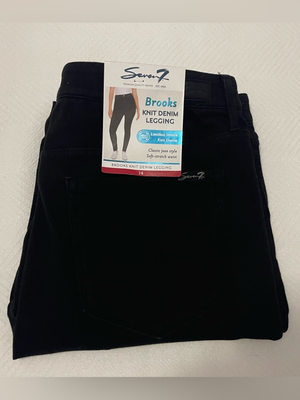Seven7 Brooks Knit Denim Legging Jeans - Black